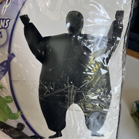 Spirit Black Super Skins Power Inflatable Suit adult Halloween Costume OSFM one - Picture 3 of 6